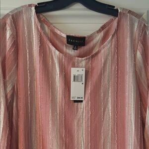 Premise Blush and Ivory Striped Top